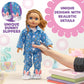 3pc Pajama Outfit w Bunny Slippers - 18" Doll Clothes & Accessories Compatible w American Girl Dolls - Set Includes April Showers PJ Top & Bottom, & White Rabbit Slippers - Cozy and Cute