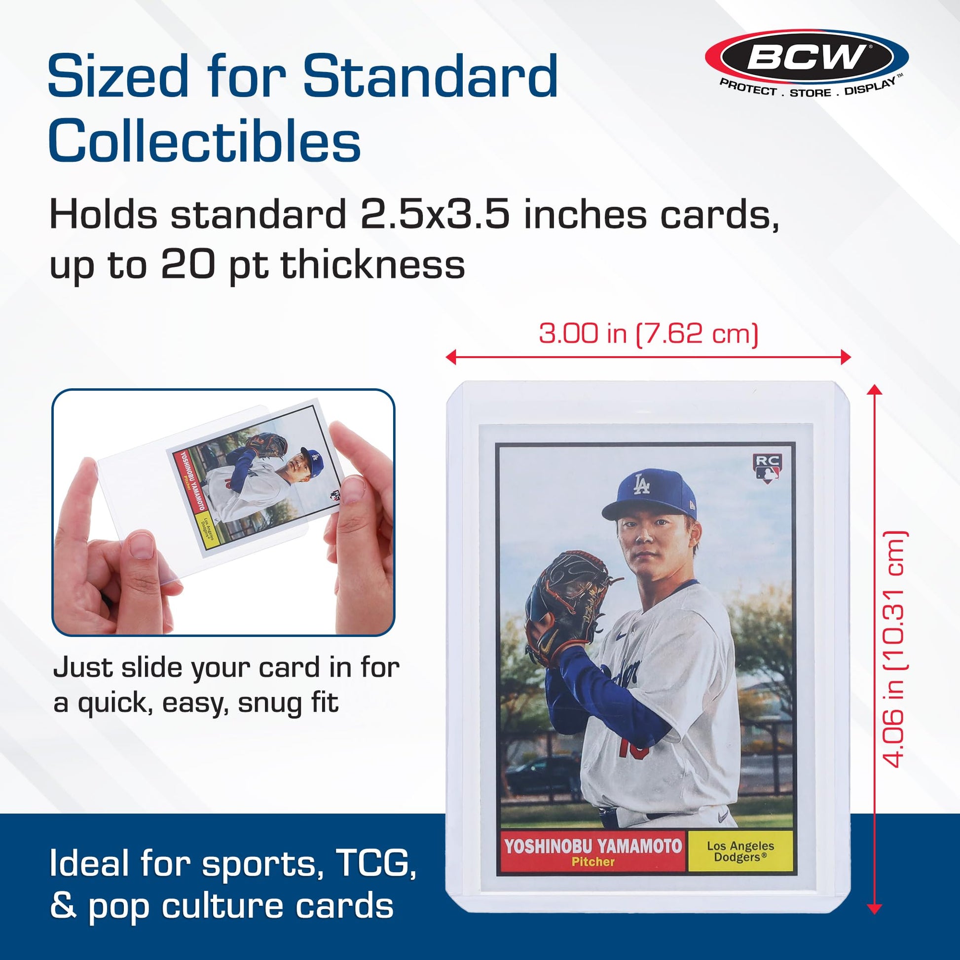 Buy now BCW 3x4 Standard Topload Card Holders | 100 Pack | Top Loaders for Cards | Rigid Card Protector | Fits Standard Size Cards Up to 20pt at indiglob india