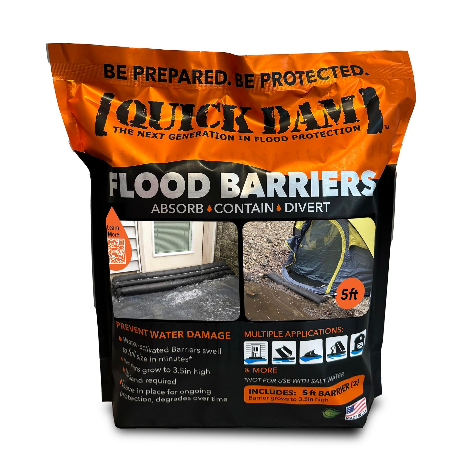 Buy now Quick Dam Water Activated Flood Barrier 5 Feet 2-Pack at indiglob india