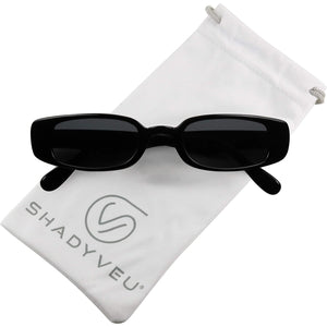 ShadyVEU Slim Classic Rectangular Sunglasses UV Protection 90’s Vintage Small Wide Retro Frame Fashion Shades