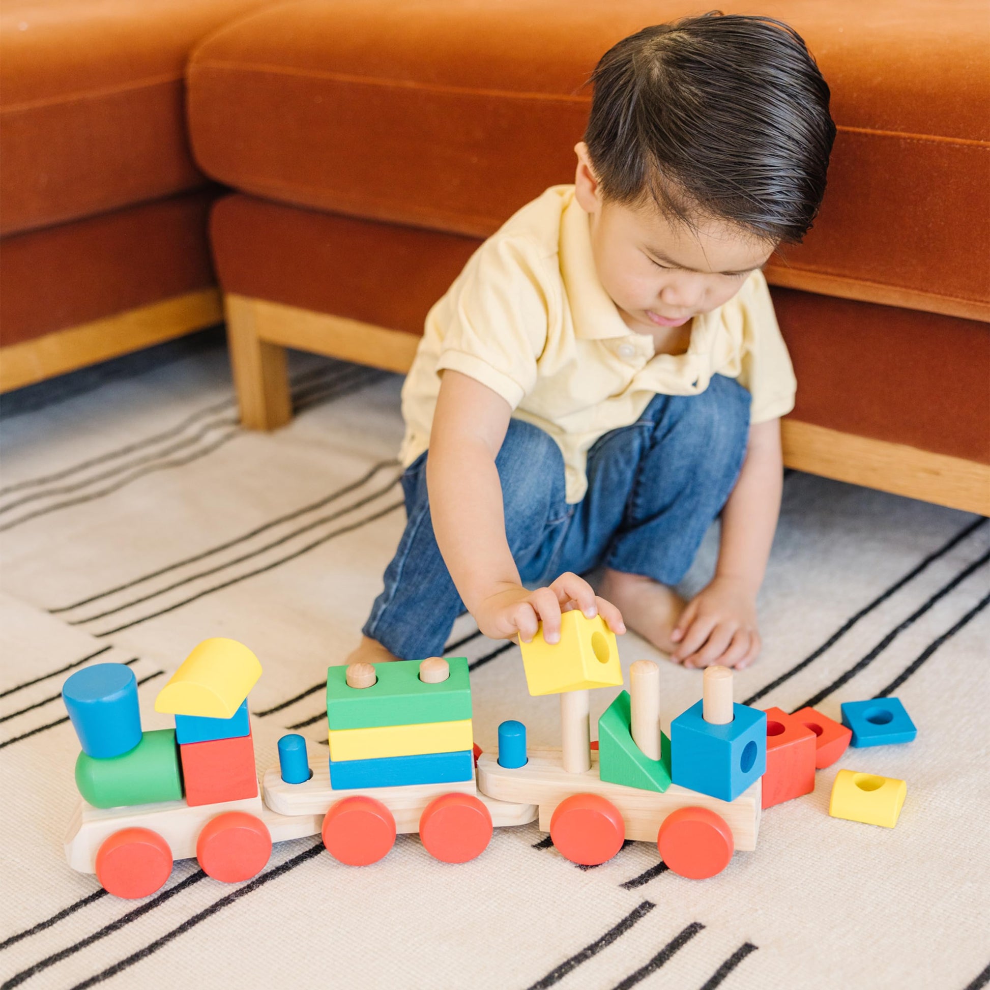 Buy now Melissa & Doug Stacking Train - Classic Wooden Toddler Toy (18 pcs) at indiglob india