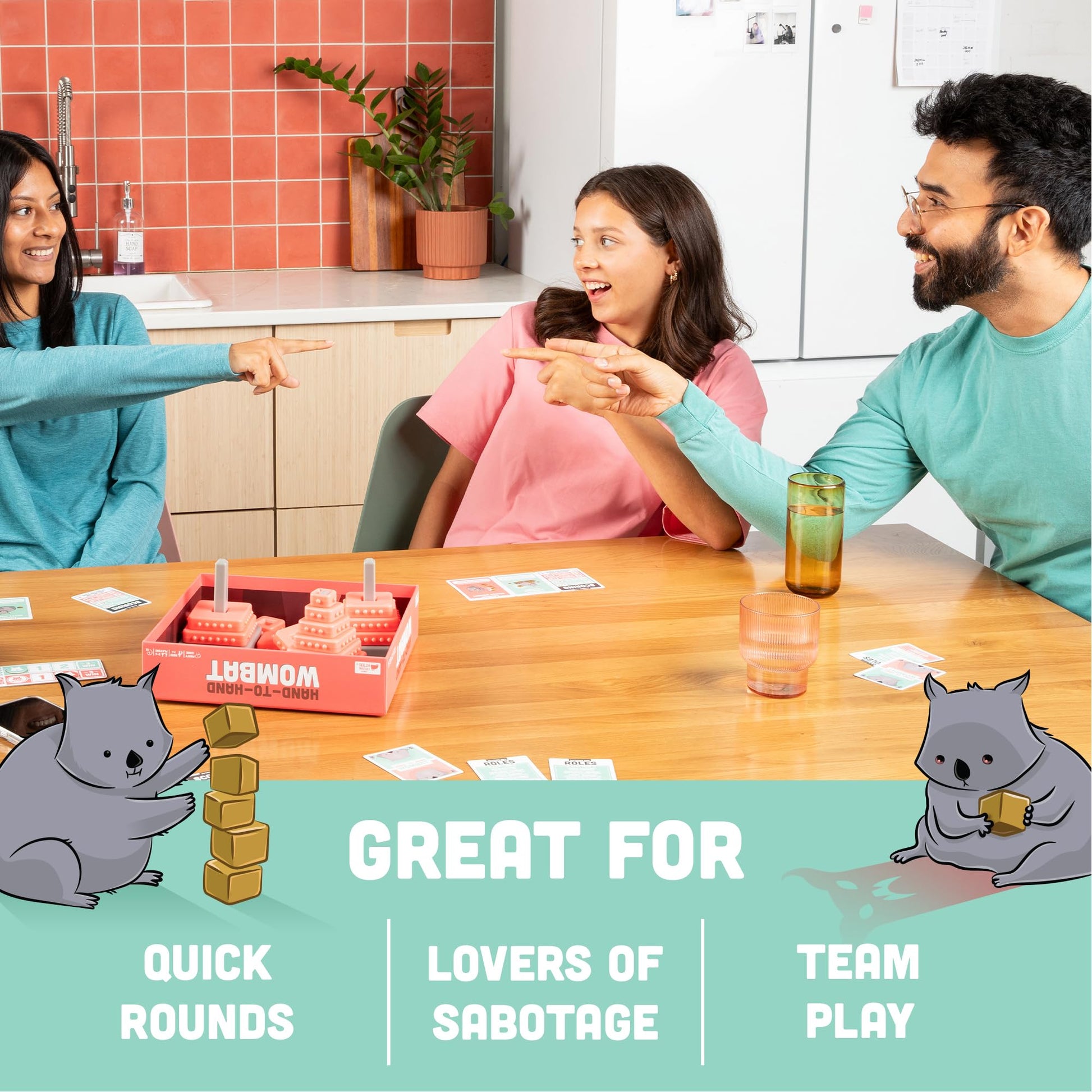 Buy now Exploding Kittens Hand to Hand Wombat 3-6 Players - Ages 7+ - 15 Minutes to Play - A Game of Teamwork and Trouble-Makers - Party Game, Family Game Night, Kid and Adult Card Game at indiglob india
