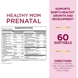 Nature's Bounty Prenatal Multivitamin with DHA Softgels, 60 Count