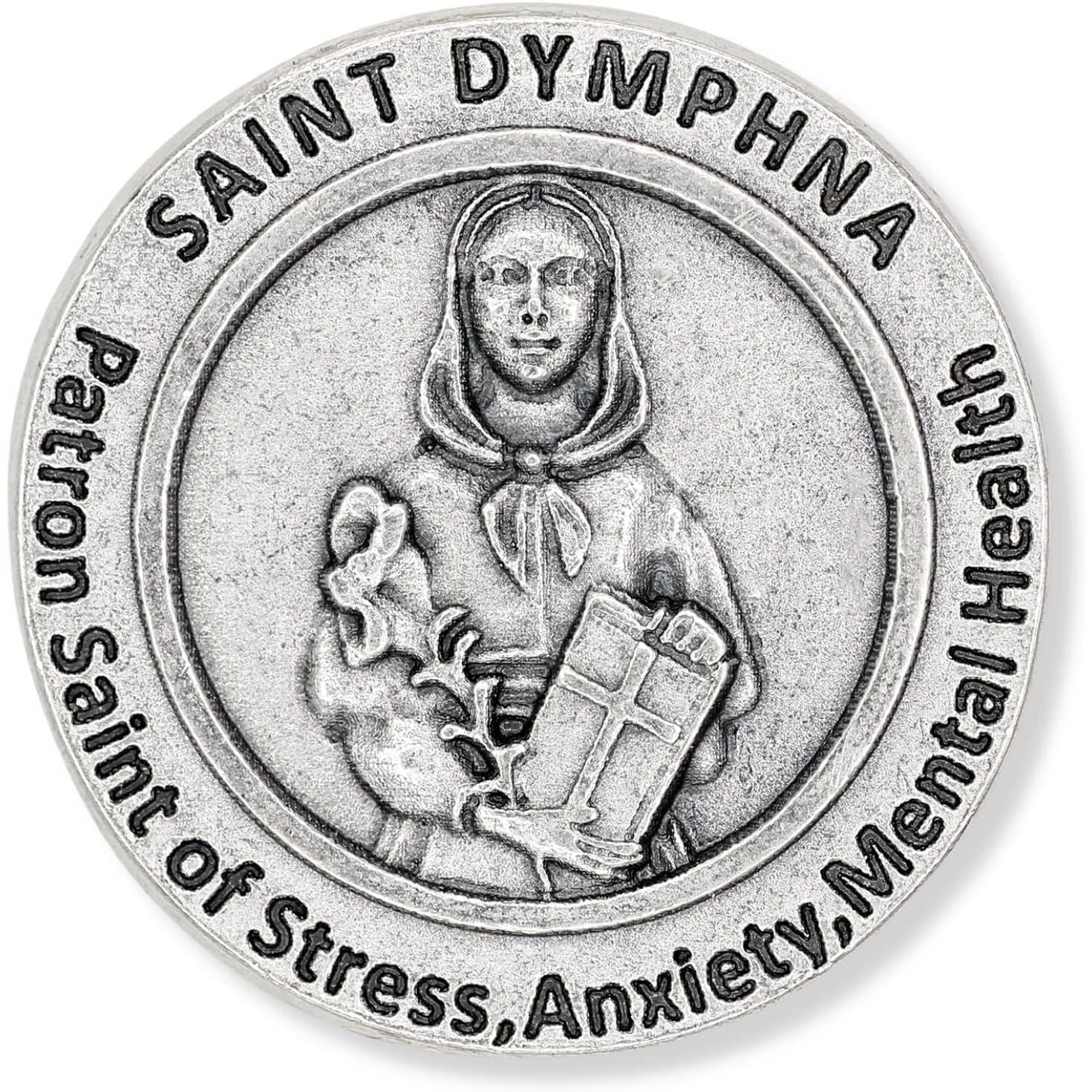 Buy now St St. Saint Dymphna Pocket Token Coin 1.2 with Prayer Catholic Patron Stress Anxiety Mental Health by Gifts Catholic, Inc. at indiglob india