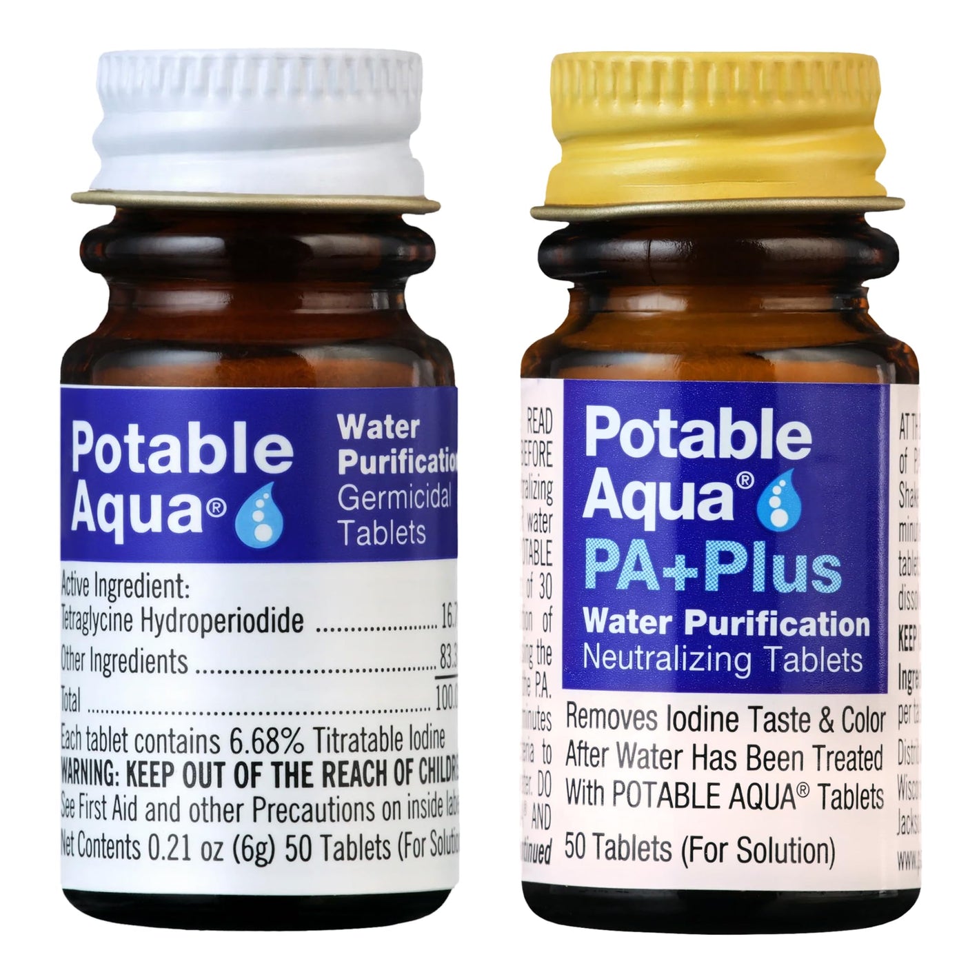 Buy now Potable Aqua Water Purification Tablets With PA Plus - Two 50 count Bottles at indiglob india