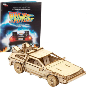 Back to The Future DeLorean 3D Wood Puzzle & Model Figure Kit (154 Pcs) Build & Paint Your Own 3-D Time Machine Car Replica Toy, No Glue Required - Gift for Kids, Teens, Adults & Fan of the Movie(10+)