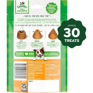 Greenies Pill Pockets for Dogs Small Size, Soft Dog Treats, Chicken Flavor, 3.2 oz. Pouch (30 Treats)