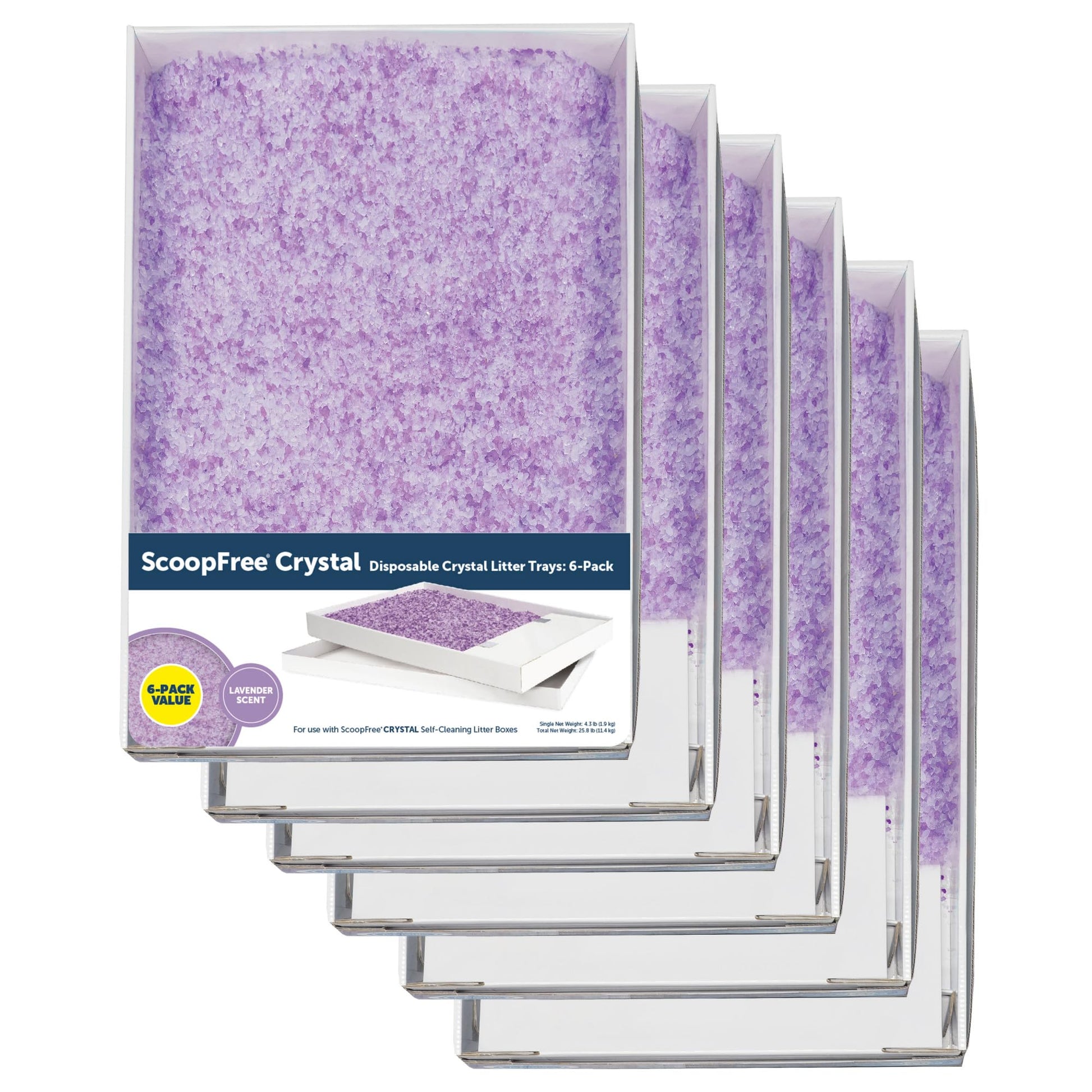 Buy now PetSafe ScoopFree Disposable Crystal Cat Litter Tray - Easy Cleaning Box - Refill Tray for Electric Litter Box - Fragrance Free - 4.3 lb Bags - 6 Pack 6-Pack (B01B1FT4H2) at indiglob india