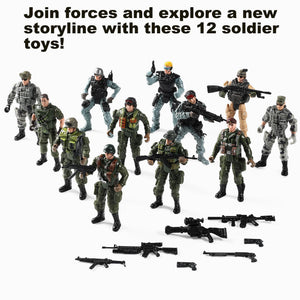 Buy now Mr.River US Army Men and SWAT Team Toy Soldiers Action Figures with Military Weapons Accessories for Kids Boys Girls,12Pcs at indiglob india