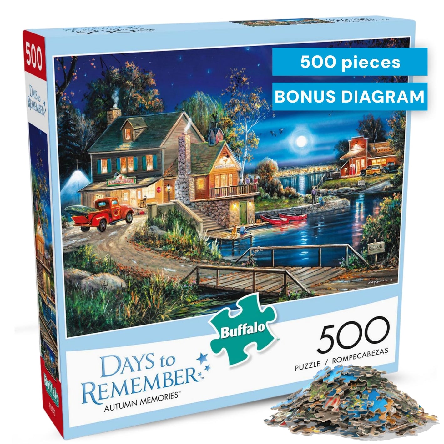 Buy now Buffalo Games - Days to Remember - Autumn Memories - 500 Piece Jigsaw Puzzle For Adults - Challenging Puzzle Perfect for Game Nights - 500 Piece Finished Size Is 21.25 x 15.00 at indiglob india