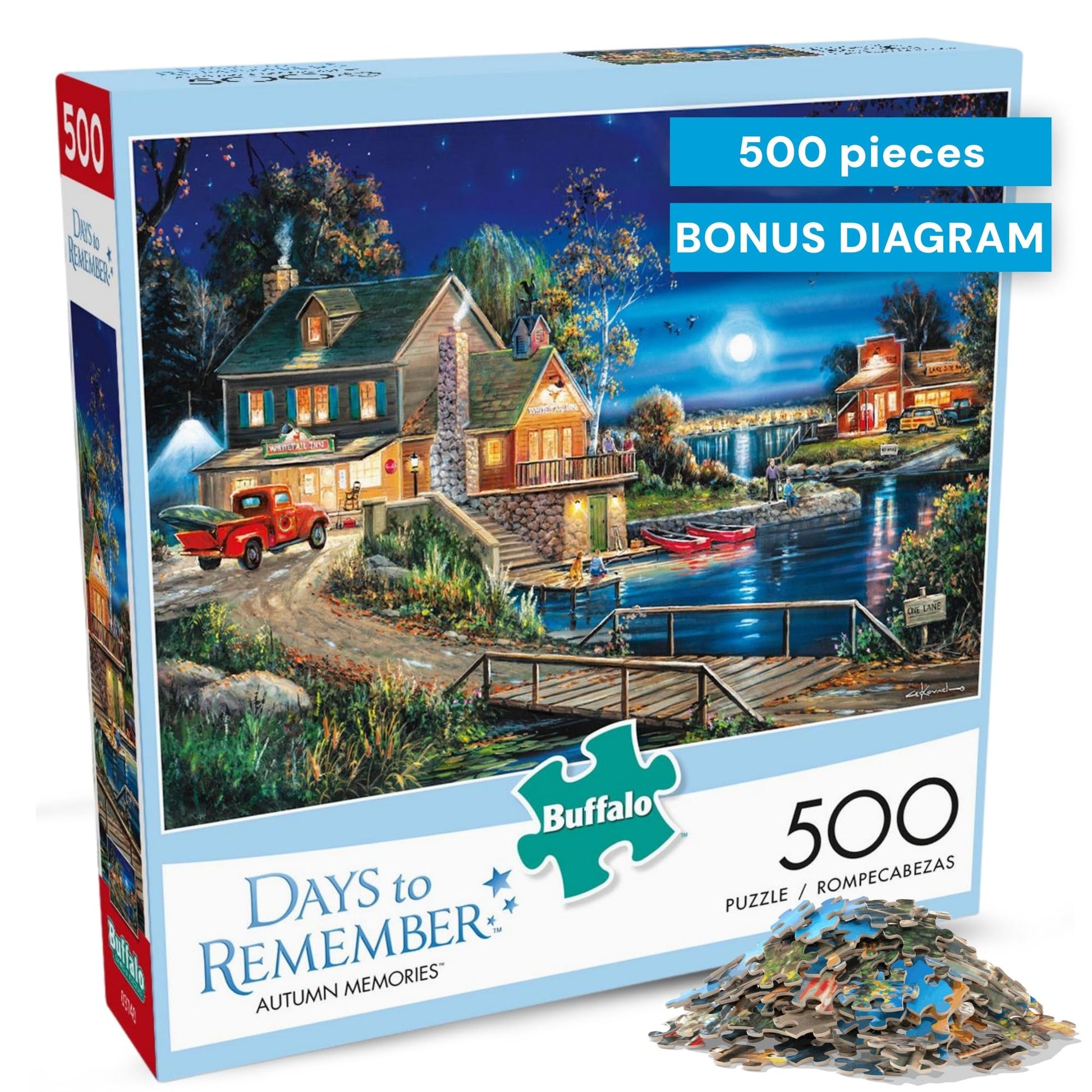 Buy now Buffalo Games - Days to Remember - Autumn Memories - 500 Piece Jigsaw Puzzle For Adults - Challenging Puzzle Perfect for Game Nights - 500 Piece Finished Size Is 21.25 x 15.00 at indiglob india