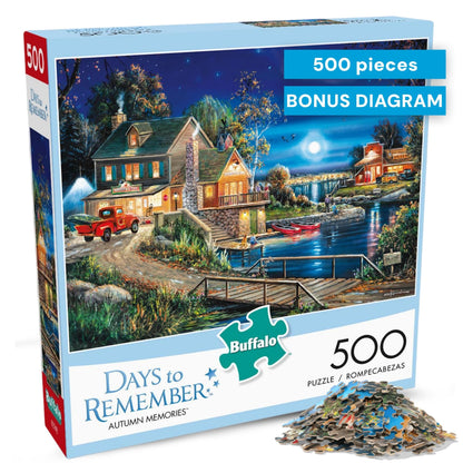 Buy now Buffalo Games - Days to Remember - Autumn Memories - 500 Piece Jigsaw Puzzle For Adults - Challenging Puzzle Perfect for Game Nights - 500 Piece Finished Size Is 21.25 x 15.00 at indiglob india