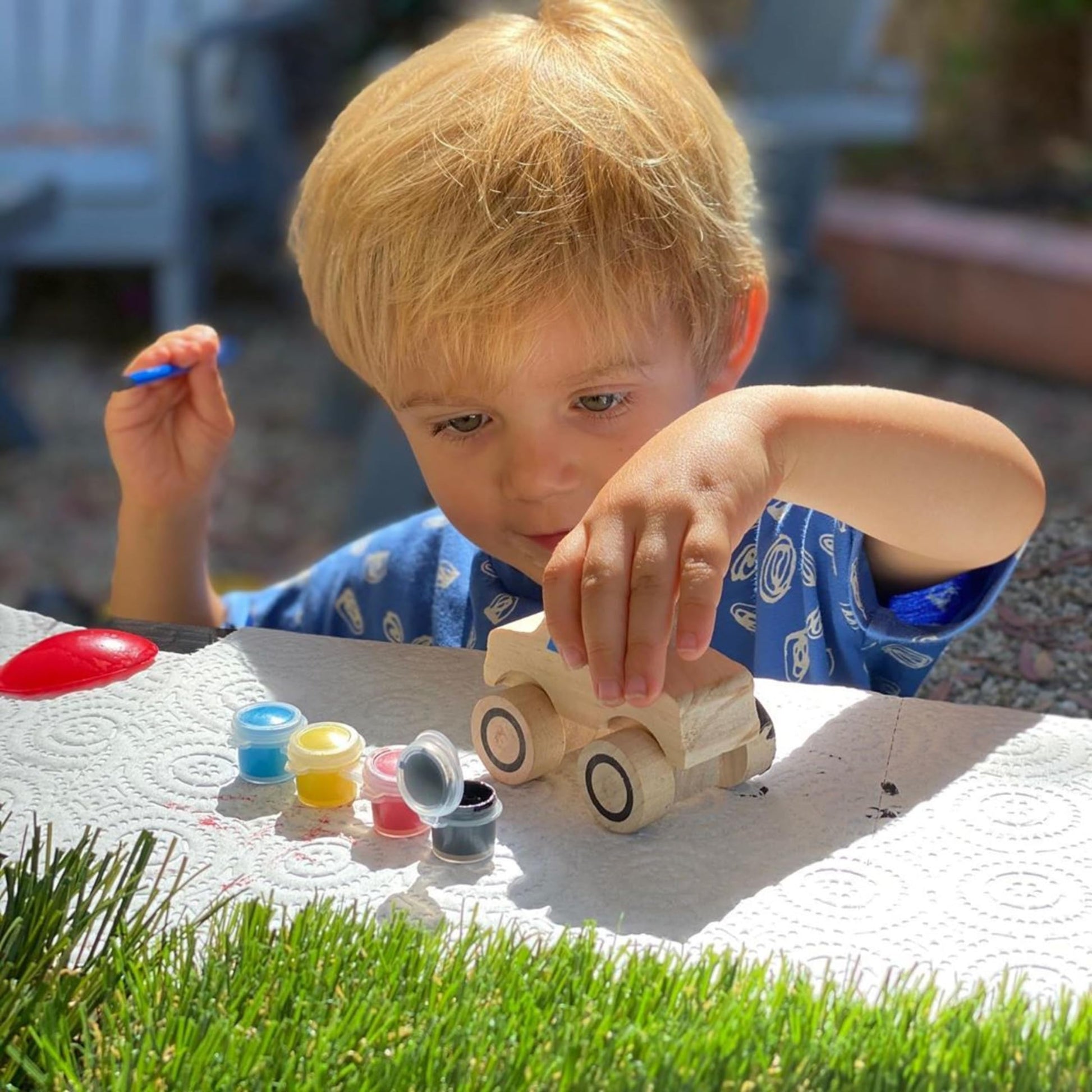 Buy now Melissa & Doug Created by Me! Paint & Decorate Your Own Wooden Vehicles Craft Kit For Kids 2 Pack – Monster Truck, Train at indiglob india
