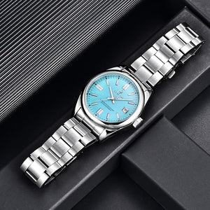 BENYAR AKNIGHT Watch for Men, Waterproof Stainless Steel Quartz Movement Watches, Fashion Analog Chronograph Men's Wrist Watch, Blue