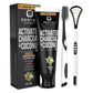 Charcoal Toothpaste Whitening, SLS Free, Tongue Cleaner & Toothbrush Included, Mint, Removes Coffee Stains from Teeth, 4oz