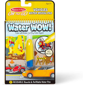 Melissa & Doug On The Go Water Wow! Mess Free Coloring Book, Reusable Water-Reveal Activity Pad, Vehicles, Travel Toys, Party Favors, for Toddlers & Kids Ages 3+ - FSC Certified