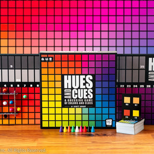 Buy now HUES and CUES - Vibrant Color Guessing Board Game for 3-10 Players Ages 8+, Connect Clues and Guess from 480 Color Squares at indiglob india