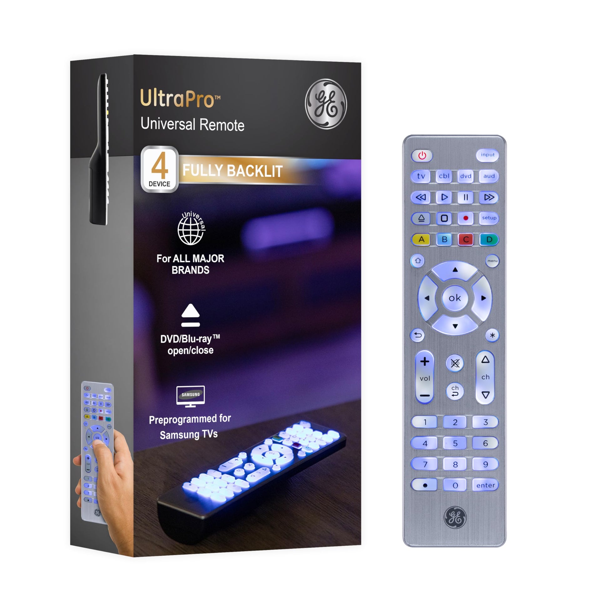 Buy now GE Universal Remote Control, Samsung TV Remote,Universal TV Remote for Roku TV, Vizio, LG, Sony, Sharp, Roku, Apple TV, TCL, Panasonic, Smart TVs, Streaming Players, Blu-ray, DVD, 4-Device, Gold,48845 at indiglob india