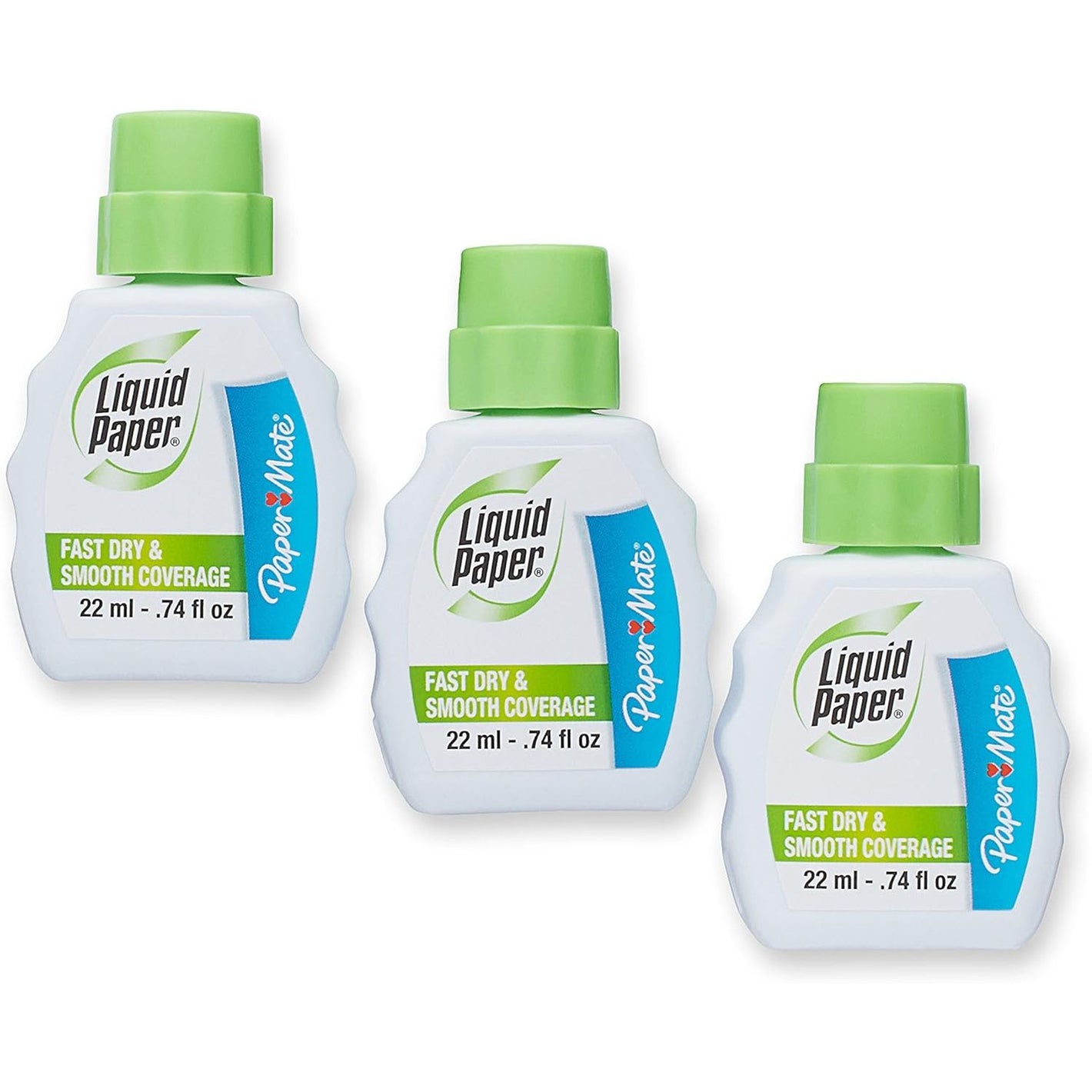 Paper Mate Liquid Paper Fast Dry Correction Fluid 22 ml 3 Count
