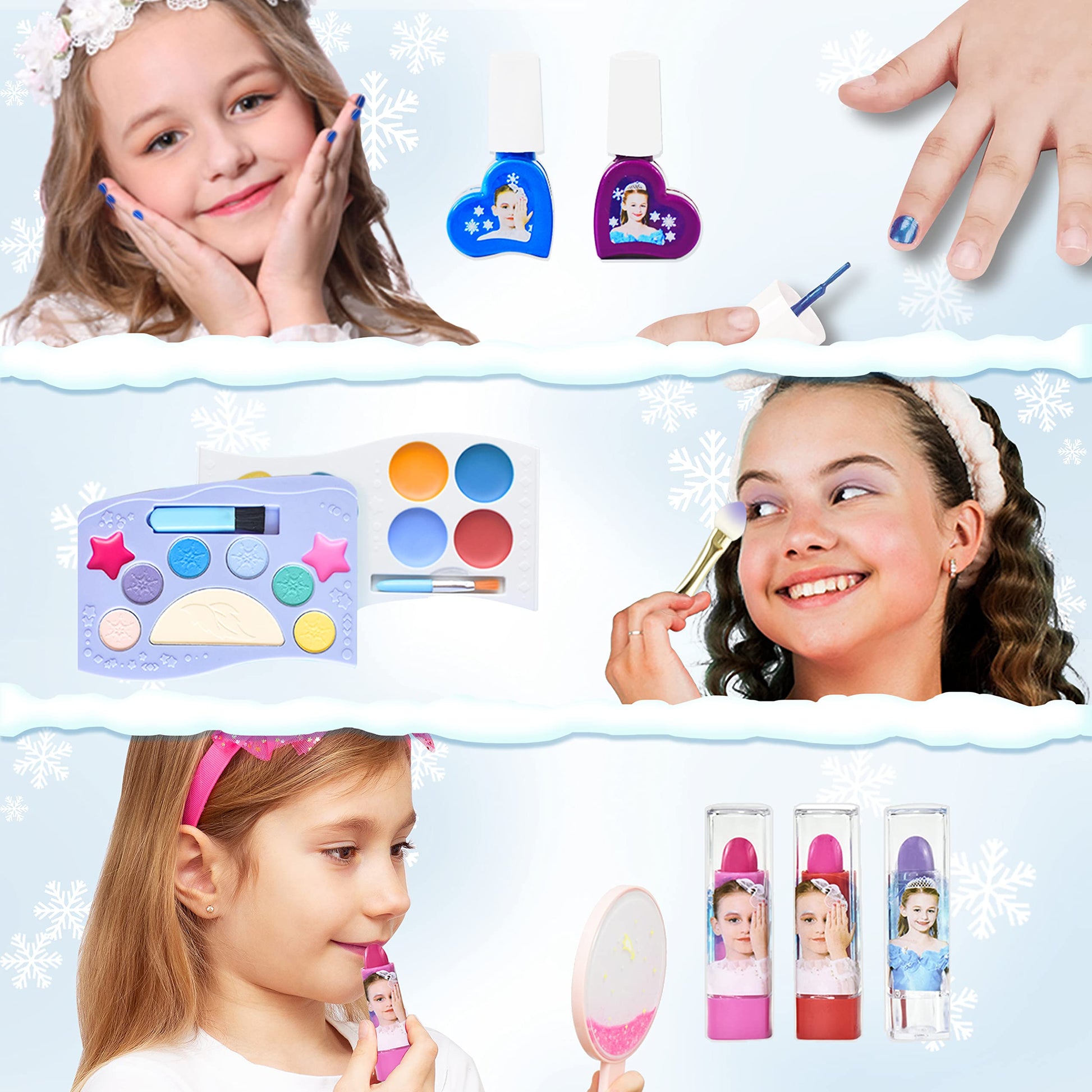 Buy now Kids Makeup Kit for Girl Kids Toys Makeup for Kids 50PCS Play Makeup Set Washable Cosmetic Non-Toxic Toddlers Pretend Frozen Makeup Birthday Gifts for Age 3 4 5 6 7 8 9 10 11 12 Years Old at indiglob india