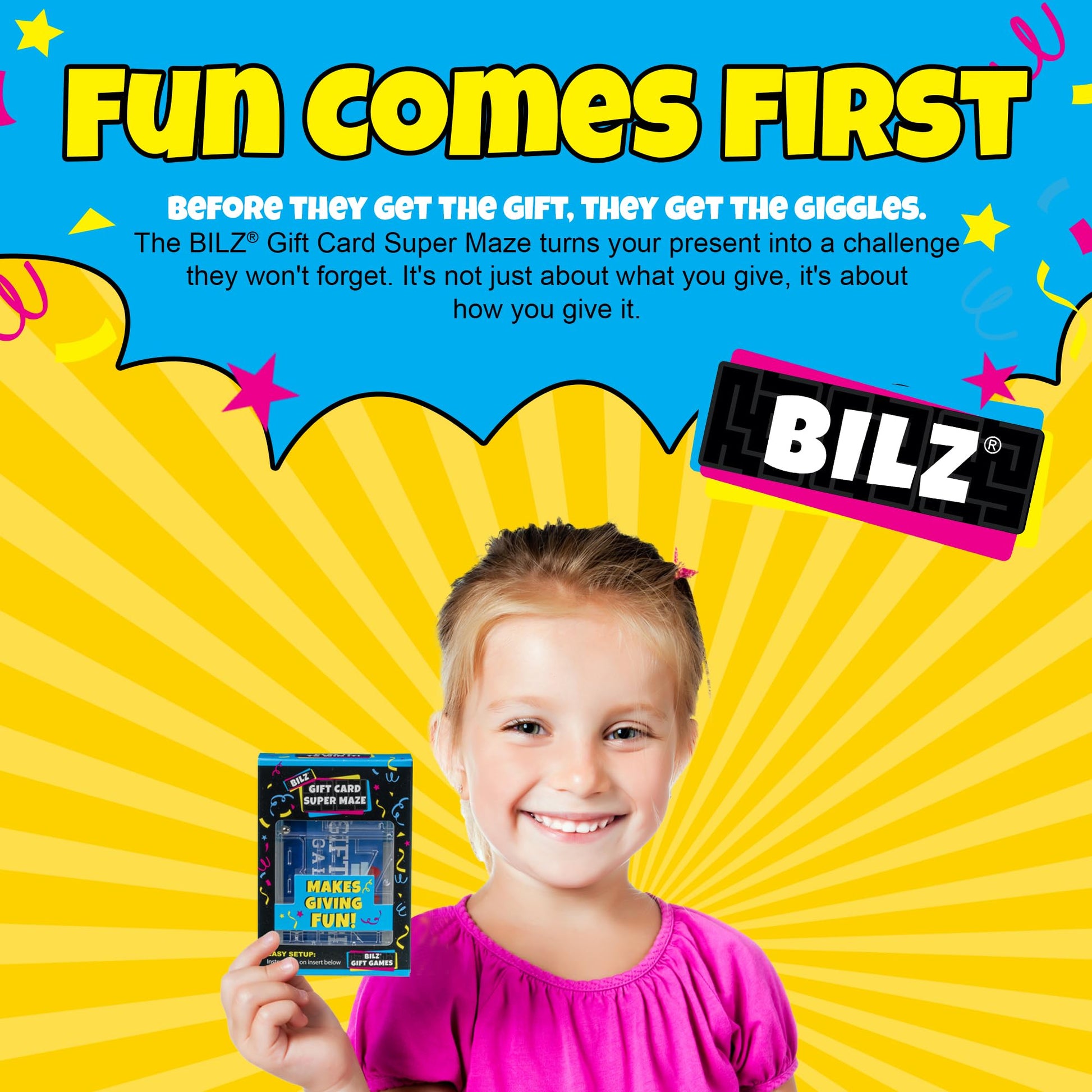 Buy now BILZ® Super Maze | Gift Card Puzzle Game for Ages 8+ | Made in USA | Easy Fun Setup | Fits Gift Cards, Cash (Folded), and Notes | Great for Graduations, Christmas, & Birthdays at indiglob india