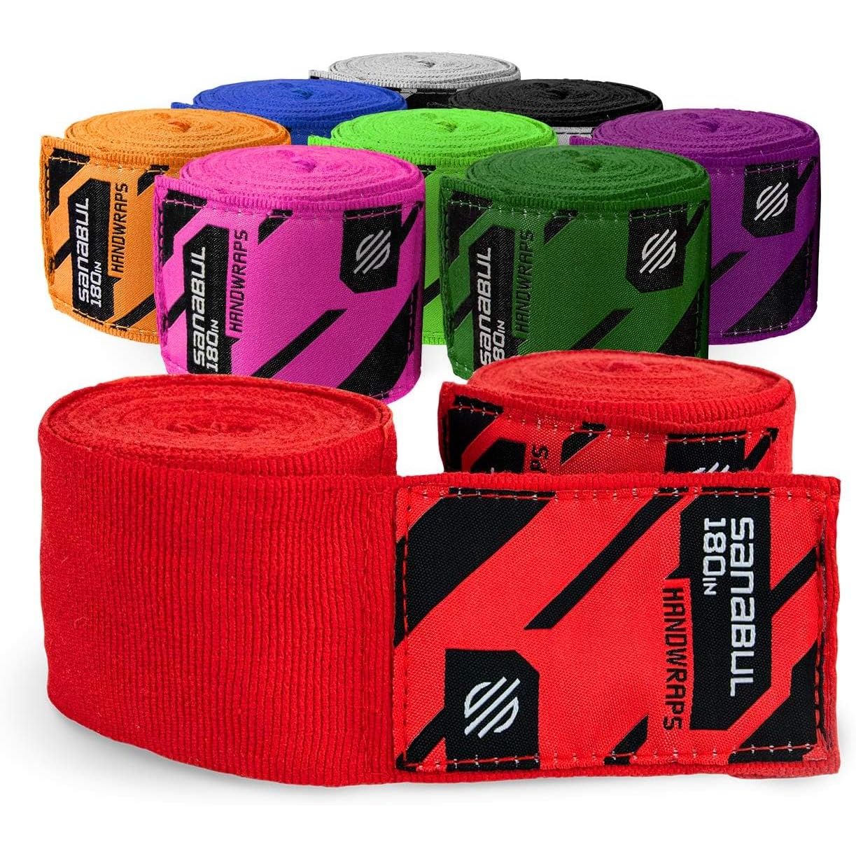 Sanabul Elastic 180 inch Boxing Hand Wraps for Boxing Gloves Muay Thai Kickboxing MMA Wraps for Men & Women