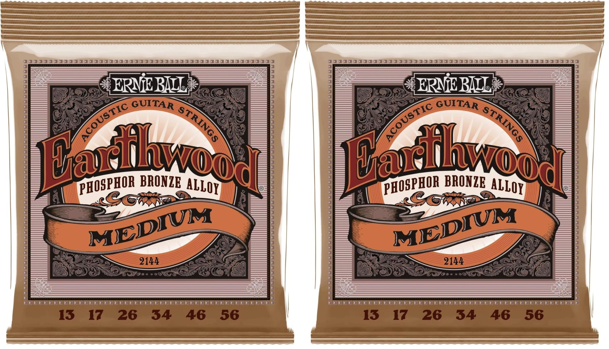 Buy now Ernie Ball Earthwood Medium Light Phosphor Bronze Acoustic Guitar Strings, 12-54 Gauge (P02146) at indiglob india