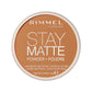 Rimmel London Stay Matte - 001 Transparent - Pressed Powder, Lightweight, High Coverage, Shine Control, 0.49oz