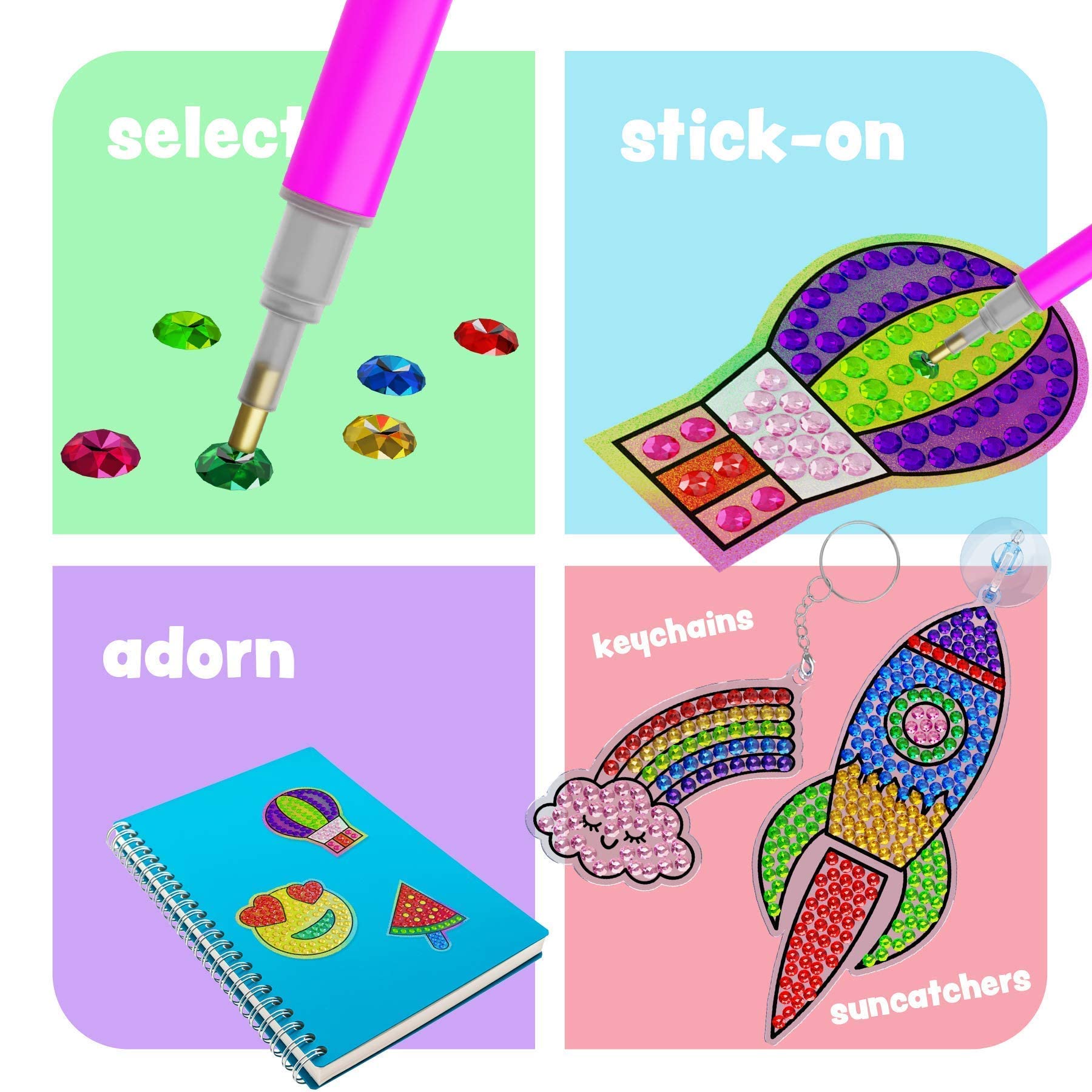 Buy now Dan&Darci Diamond Art Kit for Kids - Gem Painting Arts & Crafts Kits for Ages 6-12 - Easter Gifts for 6, 7, 8, 9, 10, 11, 12 Year Old Boy & Girl - Girls Birthday Toys Gift Ideas - Craft Activities at indiglob india