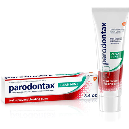Parodontax Toothpaste for Bleeding Gums, Gingivitis Treatment and Cavity Prevention, Clean mint - 3.4 Ounces