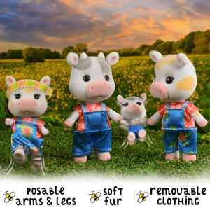 Buy now Honey Bee Acres The Cloverberrys Cow Family, 4 Miniature Doll Figures, Small at indiglob india