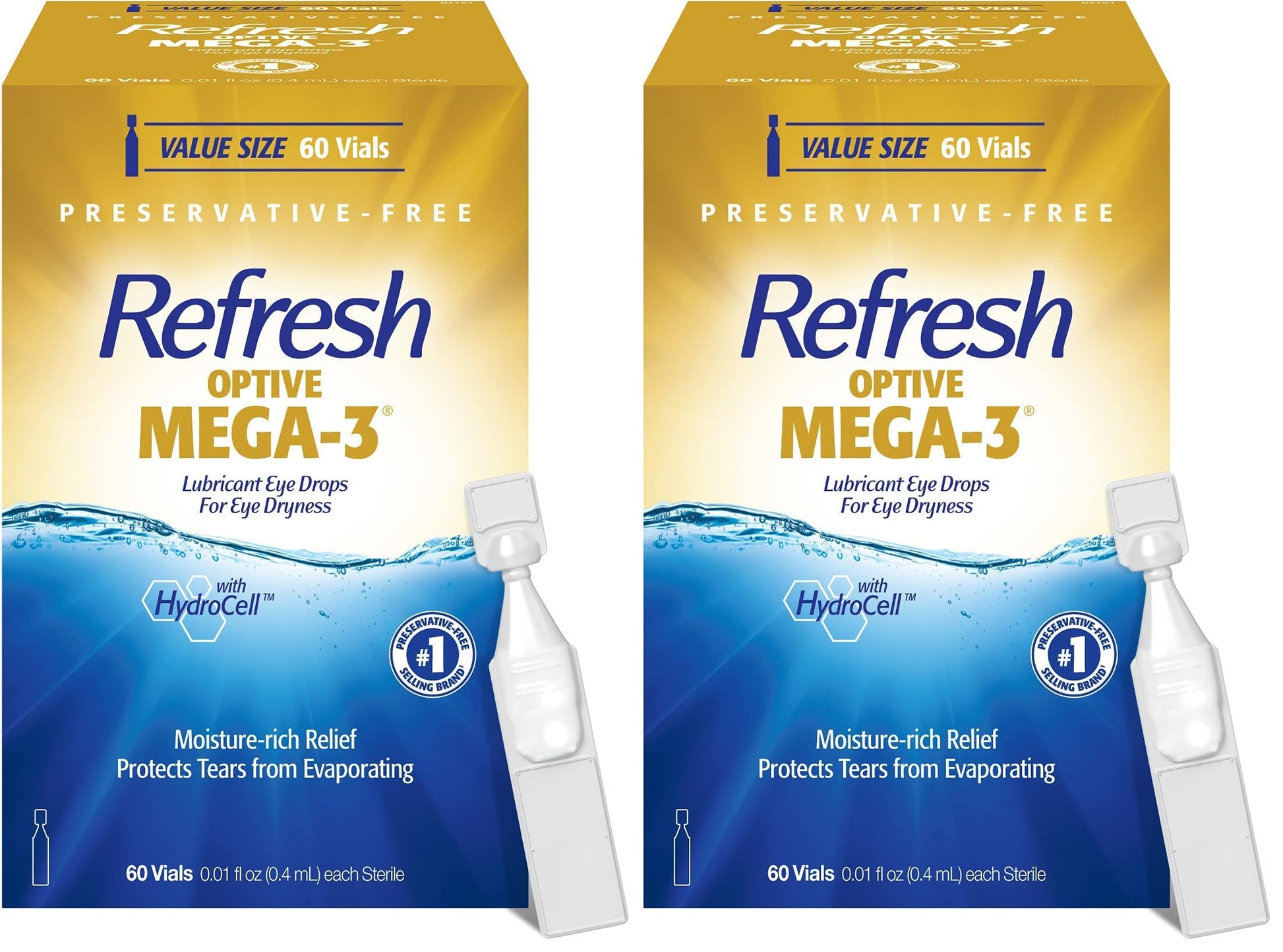 Buy now Refresh Optive Mega-3 Lubricant Eye Drops For Dry Eyes, Preservative-Free, 0.01 Fl Oz Single-Use Containers, 30 Count at indiglob india
