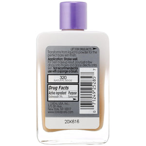 L’Oréal Paris Magic Nude Liquid Powder Bare Skin Perfecting Makeup SPF 18, Natural Beige, 0.91 Ounces