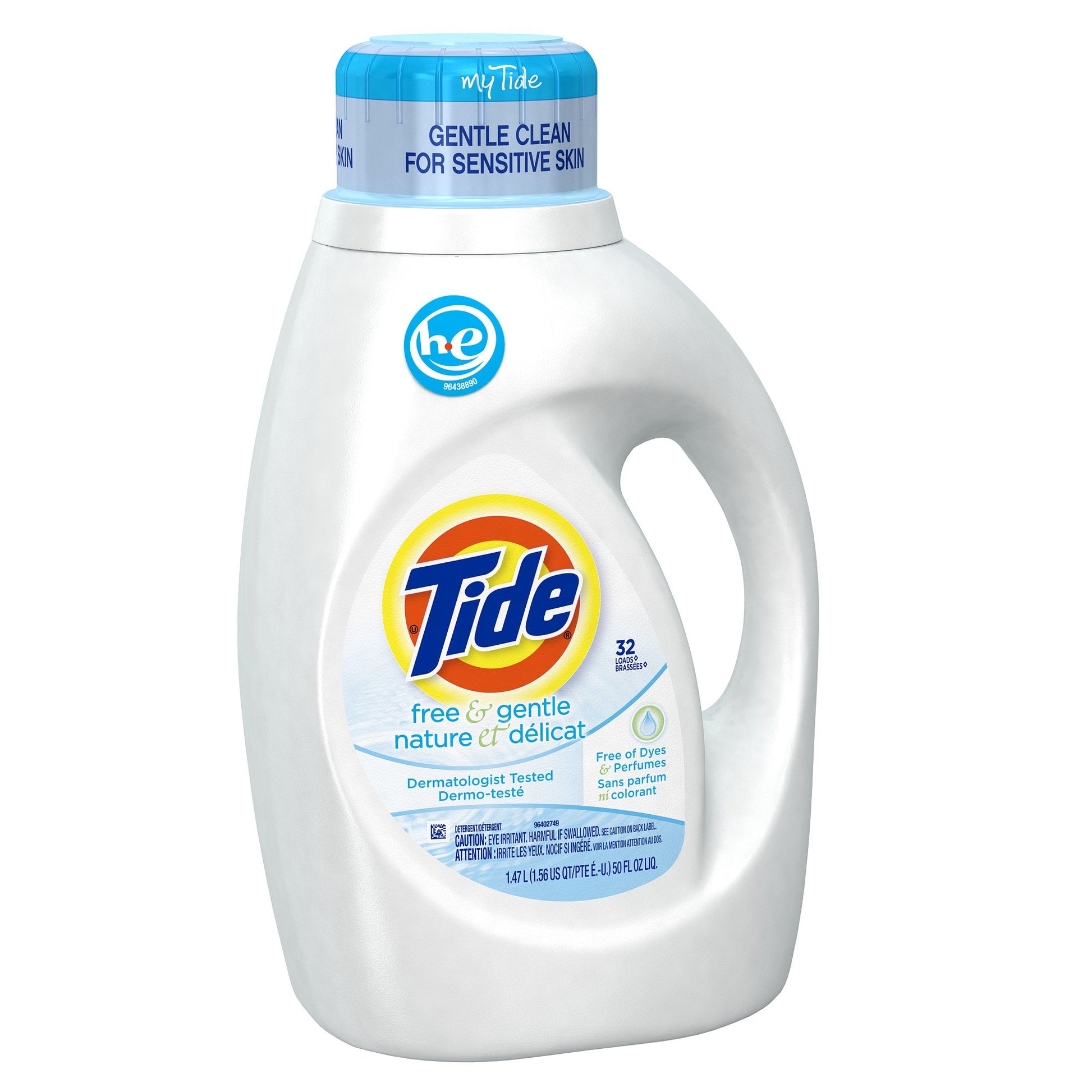 Buy now Tide Free & Gentle Liquid Laundry Detergent, Unscented, 1.47 L (32 Loads) at indiglob india