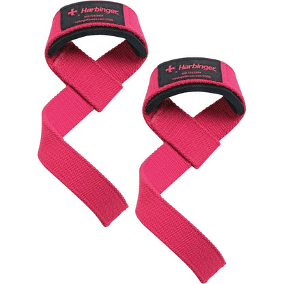 Harbinger Padded Cotton Lift Straps - Soft, Supportive Neotek Wrist Pads - 21.5" Length, 1.5" Width - Reinforced Edges & Heavy-duty Stitching - Cushions Wrists for Lifting Support