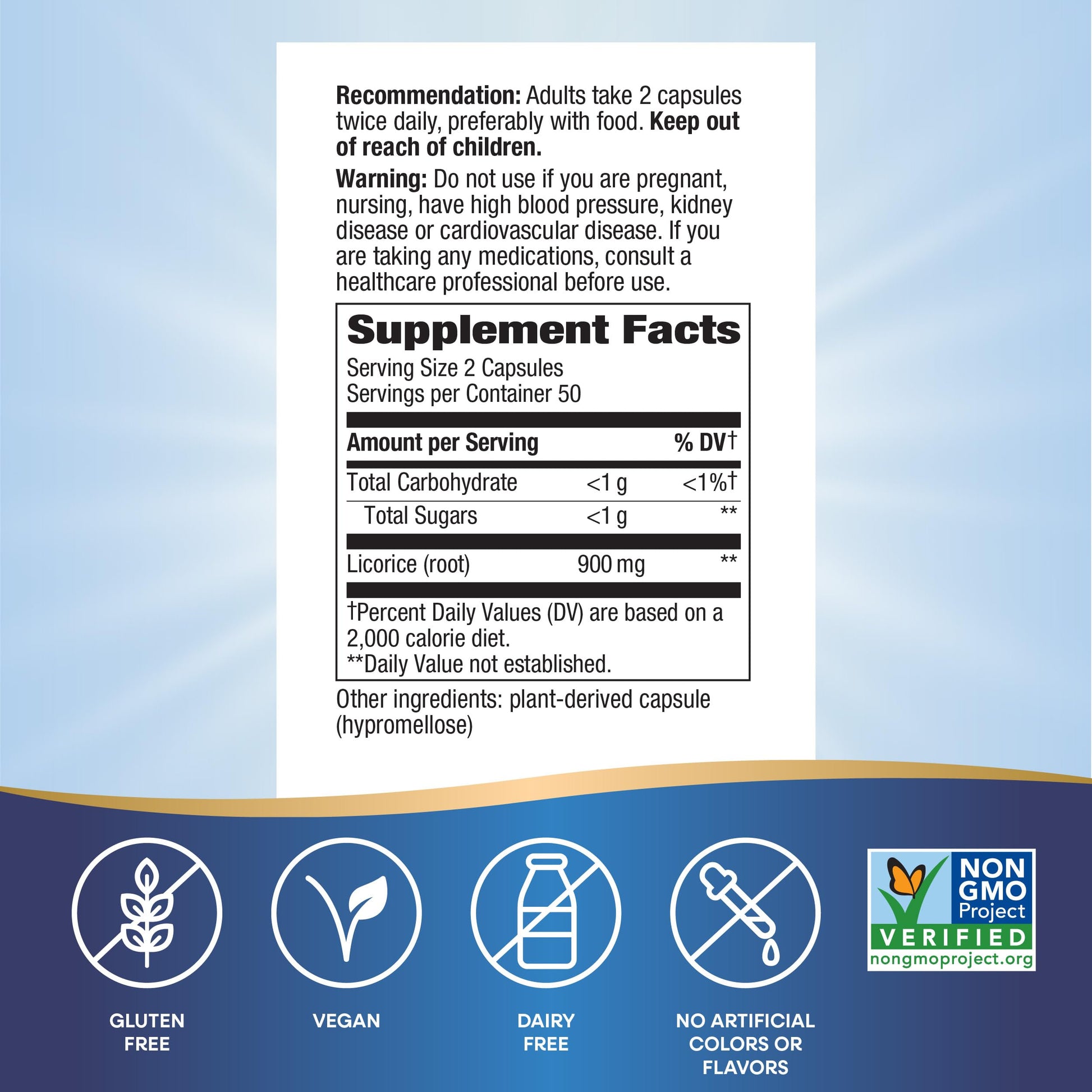 Buy now Nature's Way Licorice Root, Traditional Digestive Support Supplement*, 900 mg per 2-Capsule Serving, Non-GMO Project Verified, 100 Vegan Capsules (Packaging May Vary) at indiglob india