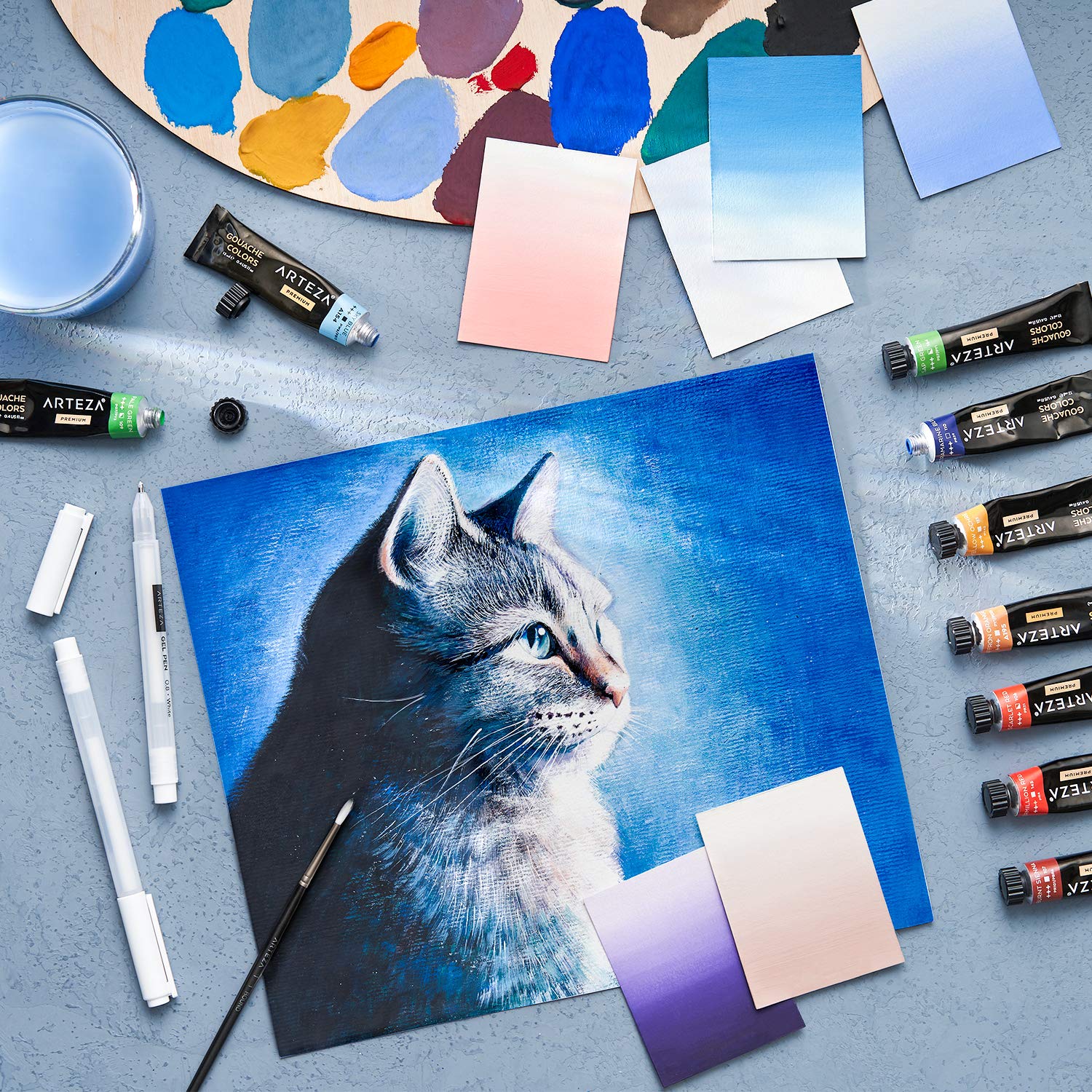 Buy now ARTEZA Gouache Paint, Set of 24, 12ml/0.4 US fl oz Gouache Paint Tubes, Gouache Set for Adults and Students at indiglob india