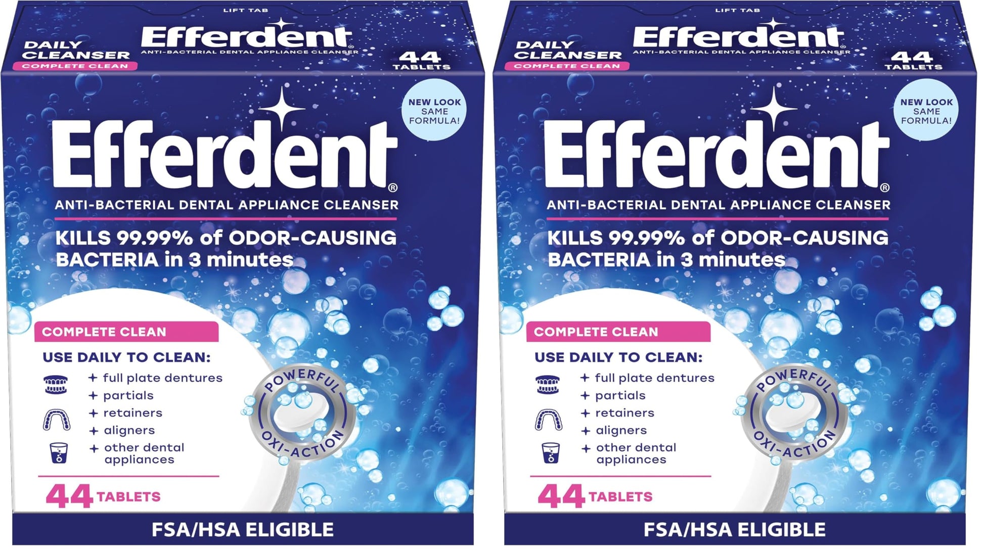 Buy now Efferdent Denture Cleaner Tablets – Dental Appliances, Aligners, Mouth Guard, and Retainer Cleaner Tablets, Complete Clean, 126 Count 44 Count (Pack of 2) at indiglob india