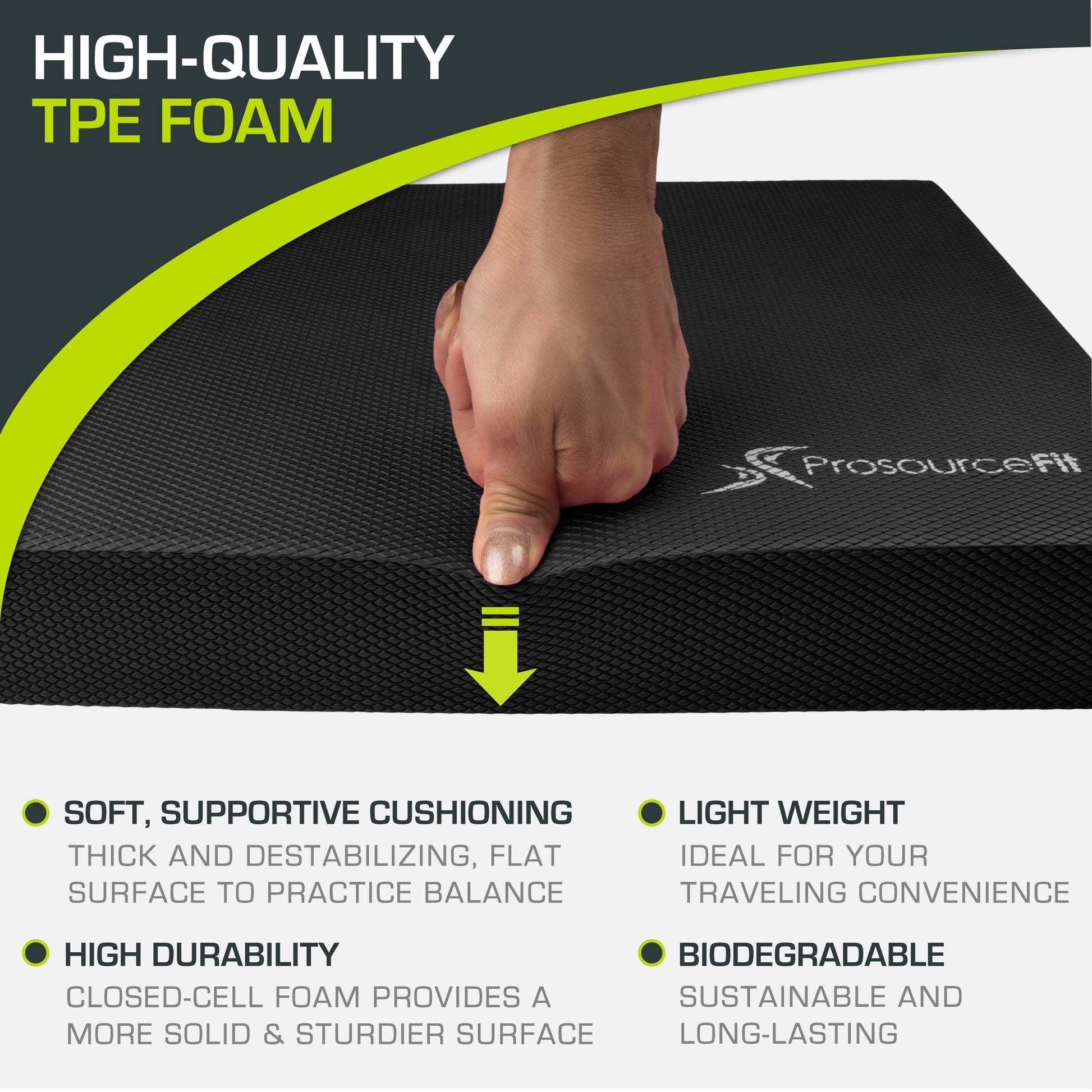 Buy now ProsourceFit Exercise Balance Pad, Non-Slip Cushioned Foam Mat & Knee Pad for Fitness and Stability Training, Yoga, Physical Therapy at indiglob india