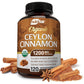 NutriFlair Organic Ceylon Cinnamon Supplement 1200mg, 120 Capsules - USDA Certified - Non-GMO, Gluten Free Powder, Antioxidant Pills