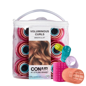 Conair Heatless Curlers- heatless curls overnight - Hair Rollers for Lift & Volume - Assorted Sizes and Colors - 31 Count w/storage
