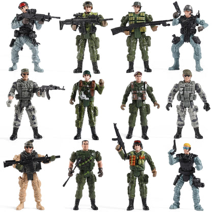 Buy now Mr.River US Army Men and SWAT Team Toy Soldiers Action Figures with Military Weapons Accessories for Kids Boys Girls,12Pcs at indiglob india