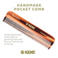 Kent A FOT Handmade All Fine Tooth Pocket Comb for Men, Hair Comb Straightener for Everyday Grooming Styling Hair, Mustache and Beard, Use Dry or with Balms, Saw Cut and Hand Polished, Made in England