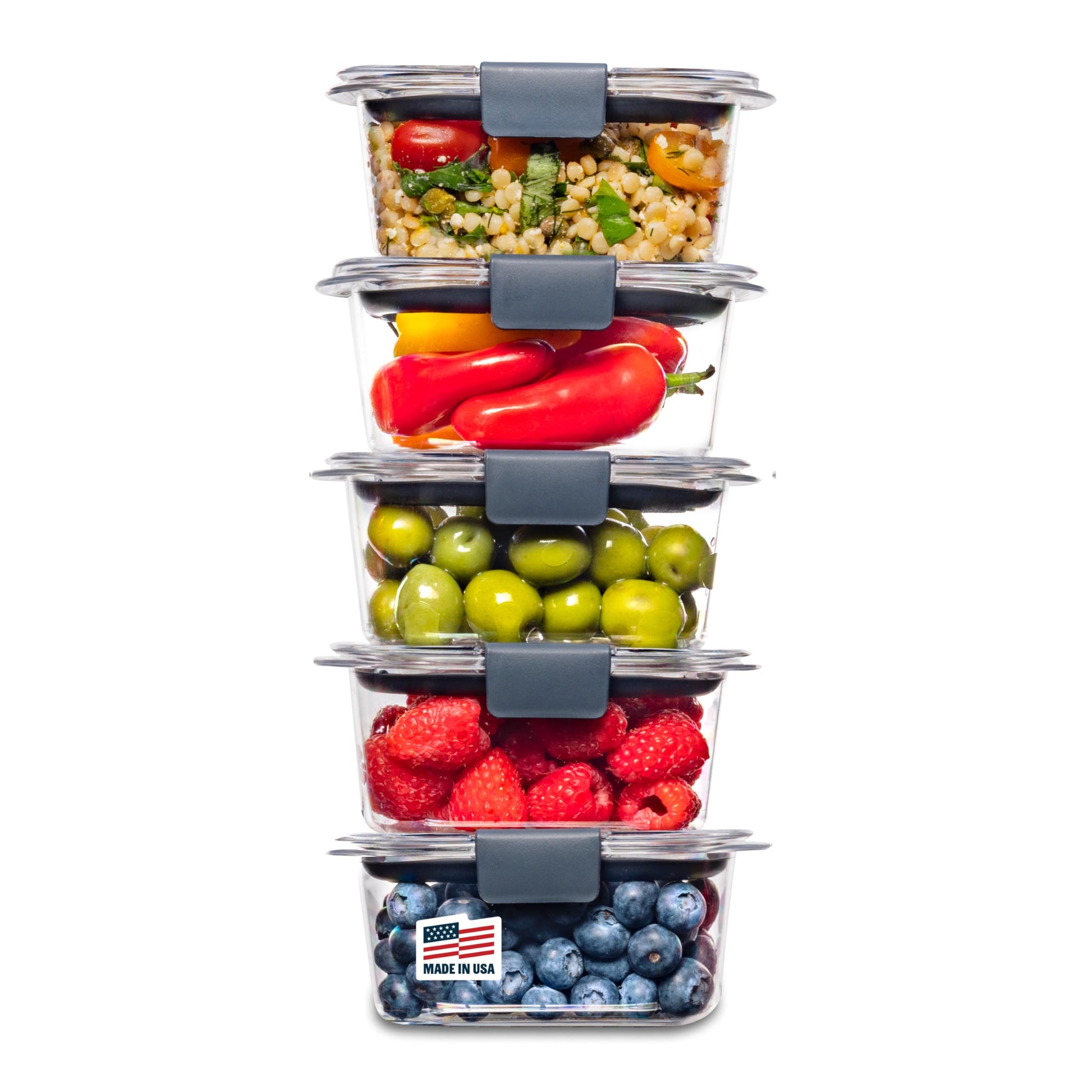 Buy now Rubbermaid Brilliance Food Storage Containers, Set of 5 (10 Pieces), BPA-Free, Leak-Proof, Clear at indiglob india