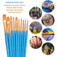 BOSOBO Paint Brushes Set, 2 Pack 20 Pcs Round-Pointed Tip Nylon Hair Artist Acrylic Paint Brushes for Acrylic Painting Oil Watercolor, Face Nail Art, Canvas, Miniature Detailing & Rock Painting, Blue
