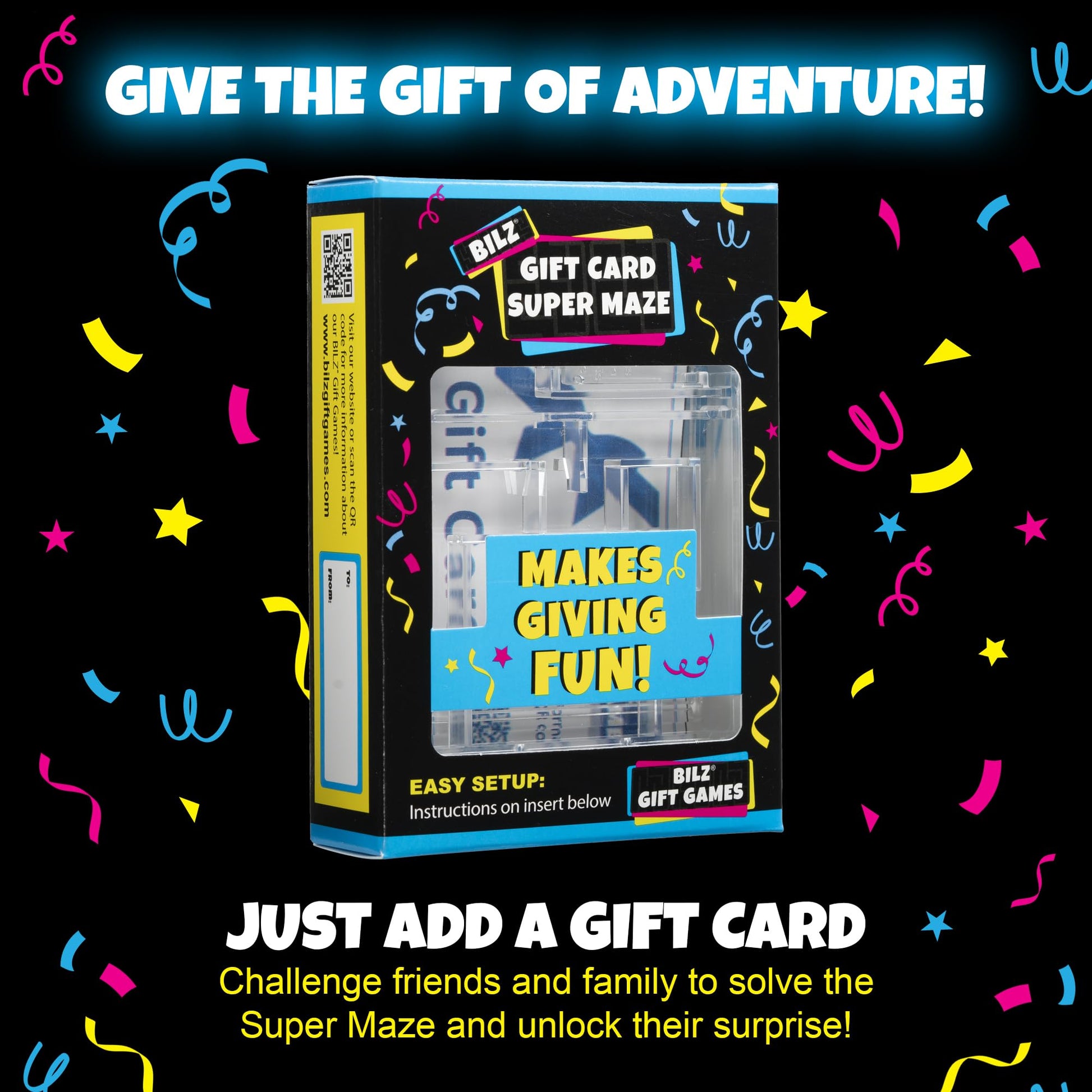 Buy now BILZ® Super Maze | Gift Card Puzzle Game for Ages 8+ | Made in USA | Easy Fun Setup | Fits Gift Cards, Cash (Folded), and Notes | Great for Graduations, Christmas, & Birthdays at indiglob india