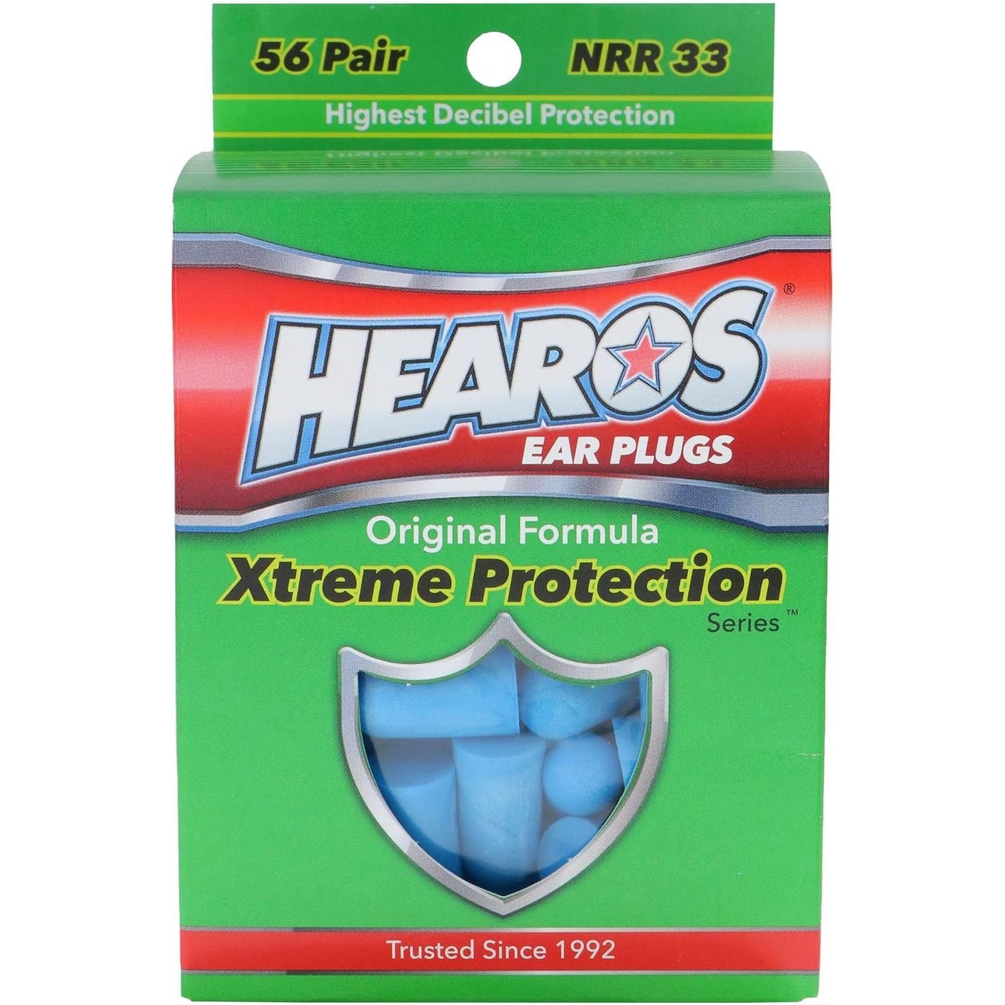 HEAROS Xtreme Protection Series Ear Plugs, Blue, 56 Pair
