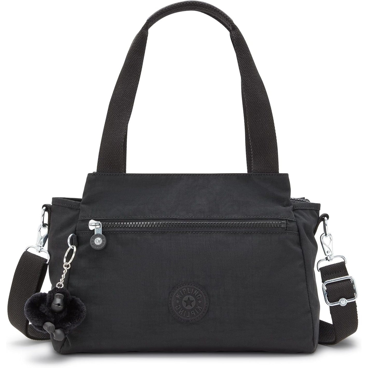 Kipling Womens Elysia Bag, Lightweight, Multi-compartment Magnetic Snap Pockets, Shoulder Crossbody Bag, Black Noir, 11.5 L X 9 H X 5 D US