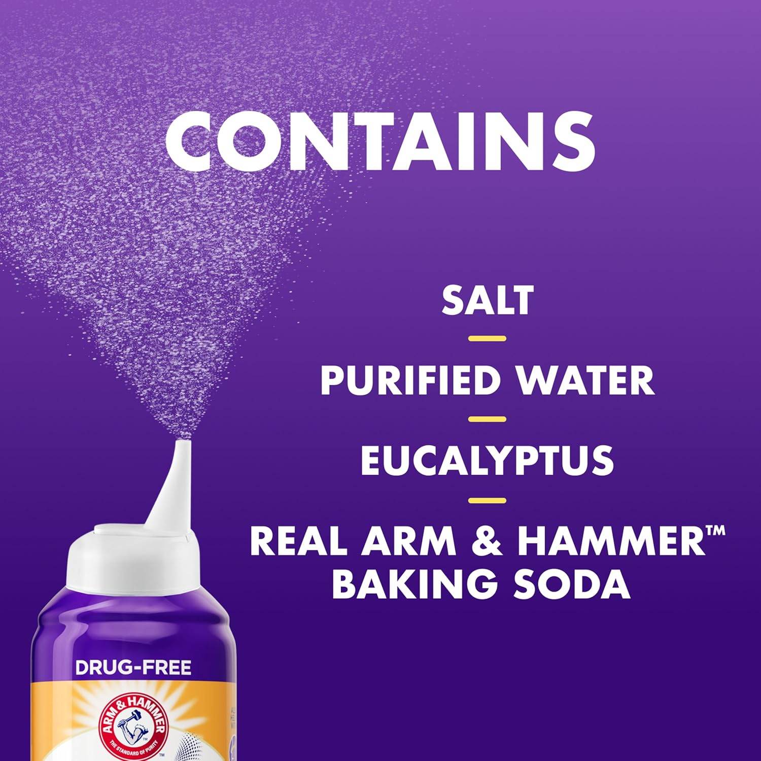 ARM & HAMMER Simply Saline Nighttime Drug-Free Mist for Nasal Congestion at Night, Extra Strength, Calming Eucalyptus, Safe to Use with Rx and OTC, For Adults and Kids Ages 2+, 4.6 oz (129 g) - My Store
