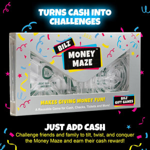 BILZ® Money Maze | Fun Money Gift Puzzle Game for Ages 8+ | Easy Setup with Envelope Flap | for Gift Cards, Cash & Ticket Holder | Perfect for Graduations, Christmas, & Birthdays